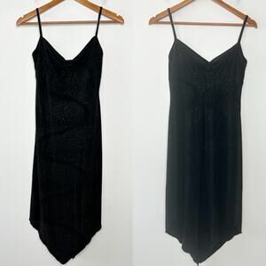 UP FRONT Vintage Y2K Dress Womens Size Medium Whimsigoth Sparkly Asymmetrical